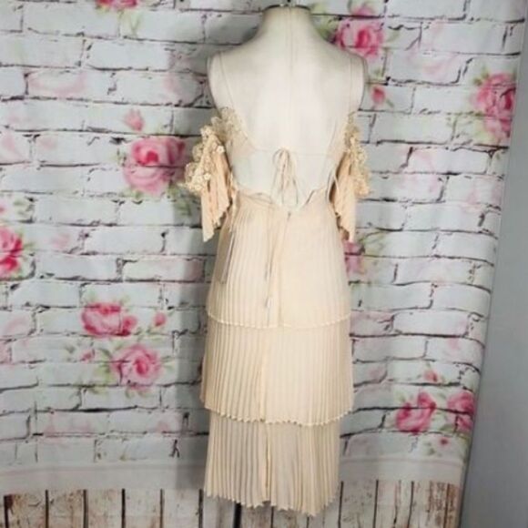Lulu’s keepsake the label NWT All Time High Nude Lace Off-the-Shoulder Dress - Picture 8 of 11